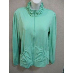 Reebok Ruffled Collar Athletic Activewear Jacket